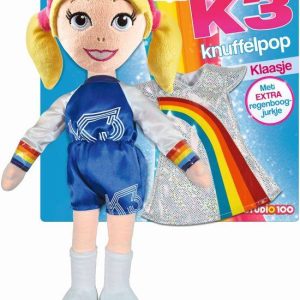 K3 knuffelpop met extra kleedje 40cm Klaasje