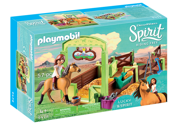 PM DreamWorks Spirit Riding Free - Lucky en Spirit met paardenbox 9478