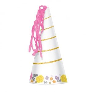 Magical Unicorn – Feesthoedjes met papieren franjes 8stuks
