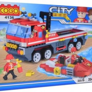 Cogo Blocks CITY – Brandweerwagen met boot 354stuks
