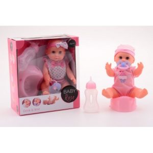 Baby Rose Drink- en plaspop 25cm