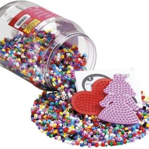 Hama Strijkkralen + grondplaat in pot – Prinses/hart 7000stuks