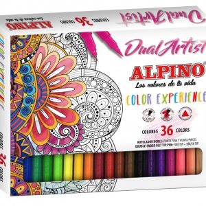 Alpino Viltstiften Color Experience met duo punt – 36stuks