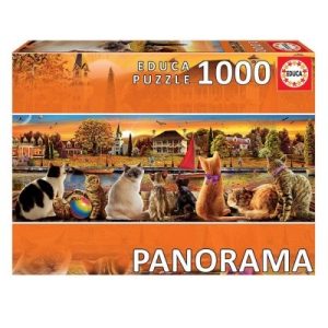 Puzzel Educa (1000stuks) – Cats on the Quay Panorama
