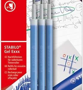 Stabilo Gel Exxx refill M (0,5mm) – 3stuks (blauw)