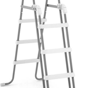 Intex Zwembadladder Krystal Clear (aluminium) – 110 cm (grijs/wit)