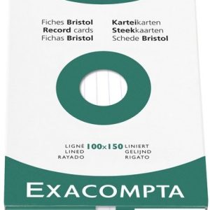 Exacompta Steekkaarten (100x150mm) gelijnd – wit