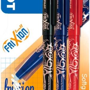 Pilot FriXion Rollerball 1.0mm – 3stuks (zwart/blauw/rood)