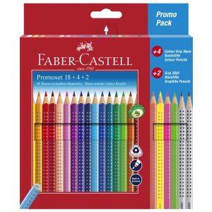 Kleurpotlodenset Faber Castell Grip promotieset 18+4+2stuks