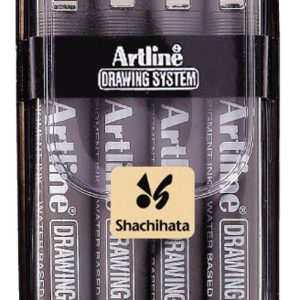 Artline Technische tekenpen (etui) lijndikte 0,2/0,4/0,6/0,8mm – zwart