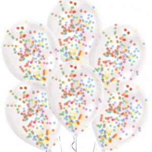 Ballonnen (latex) Confetti Filled – 6stuks (transparant)