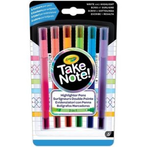 Take Note! Duo-pennen met markeerstift – 6stuks