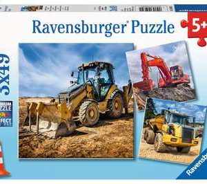 Puzzel (3x49stuks) – Bouwmachines aan het werk