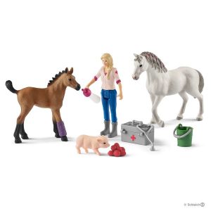 Schleich Horse Club – Dierenarts met merrie en veulen