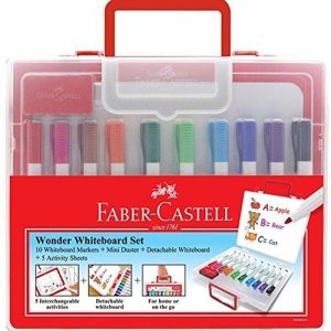 Faber-Castell Whiteboardmarker Set Slim Wonder – 10stuks + accessoires