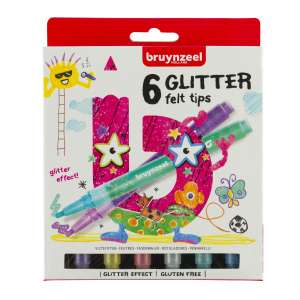 Bruynzeel Kids Viltstiften Glitter – 6stuks