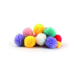Pompons Ø 15mm & 30mm – 24stuks (pastelkleuren)