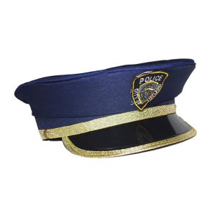 Politiepet (kind) – blauw met goud