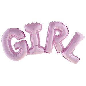 Ballonset (folie) – Letters GIRL – roze