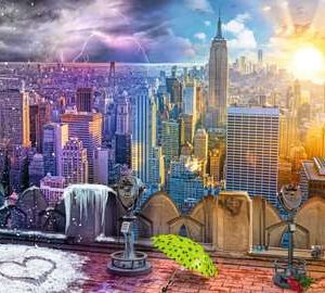 Puzzel (1500stuks) – New York Skyline in de winter en de zomer