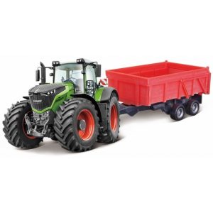 Bburago tractor Fendt 1000 Vario met kiepwagen