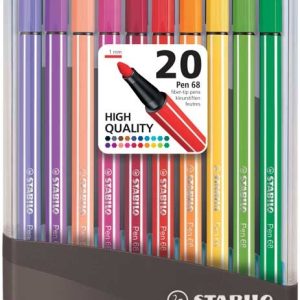 Stabilo Pen 68 ColorParade – Box 20stuks (antraciet/lichtblauw)