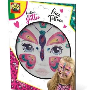 Fashion glitter gezicht tattoos – vlinder