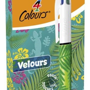 BIC 4-kleurenbalpen VELOURS – 3stuks