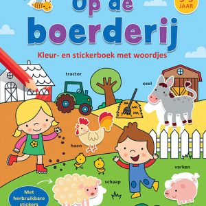 Kleur- en stickerboek met woordjes – Op de boerderij (3-5jaar)