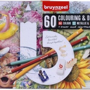 Bruynzeel Kleurpotloden in metalen box – 60stuks – assortiment