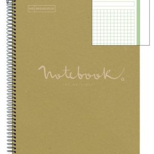 Miquelrius Notebook A4 ECO “Vieux Pastel Green” – geruit (80blz)