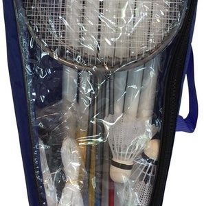 Badmintonset (4 rackets 19cm/2 shuttles/net 6m) in draagzak