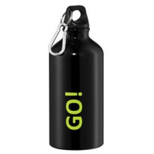 Pagna Drinkfles “Go” met karabijnhaak (500ml) – zwart/turquoise