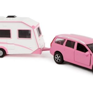 Pull-back Volvo V70 met caravan – 30cm (roze)