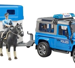 Land Rover Defender Politie Jeep met paardentrailer + paard