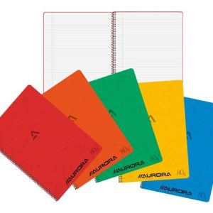 Spiraal snitboek A4 (210x295mm) gelijnd + rode marge – 120blz