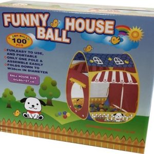 Huisje Woef (84x86x107cm) + 100 ballen Ø 7cm