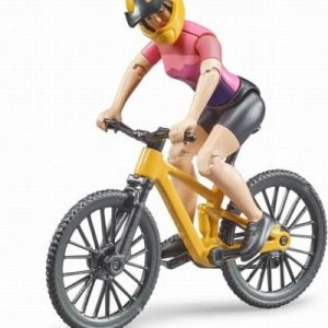 Mountainbike met fietser (vrouw)