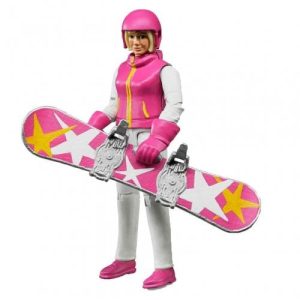 Snowboarder (vrouw) met accessoires