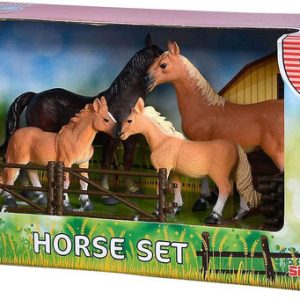 Set paarden met hekken
