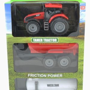 Tractor met 2 aanhangwagens 1:32