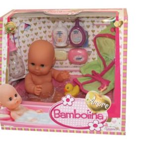 Bambolina Amore Babypop (33cm) in bad + badjas