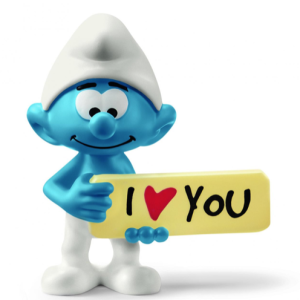 Schleich De Smurfen – Smurf met bord (I love you)