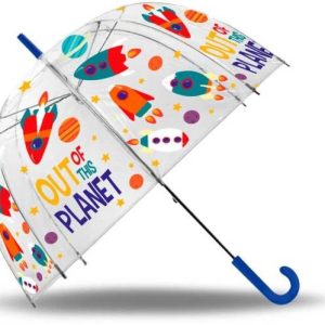 Paraplu Space “Out of this planet” 38cm – transparant