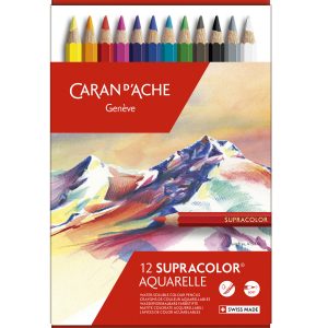 Caran d’Ache Aquarelpotloden Supracolor II Soft – 12stuks in metalen doos