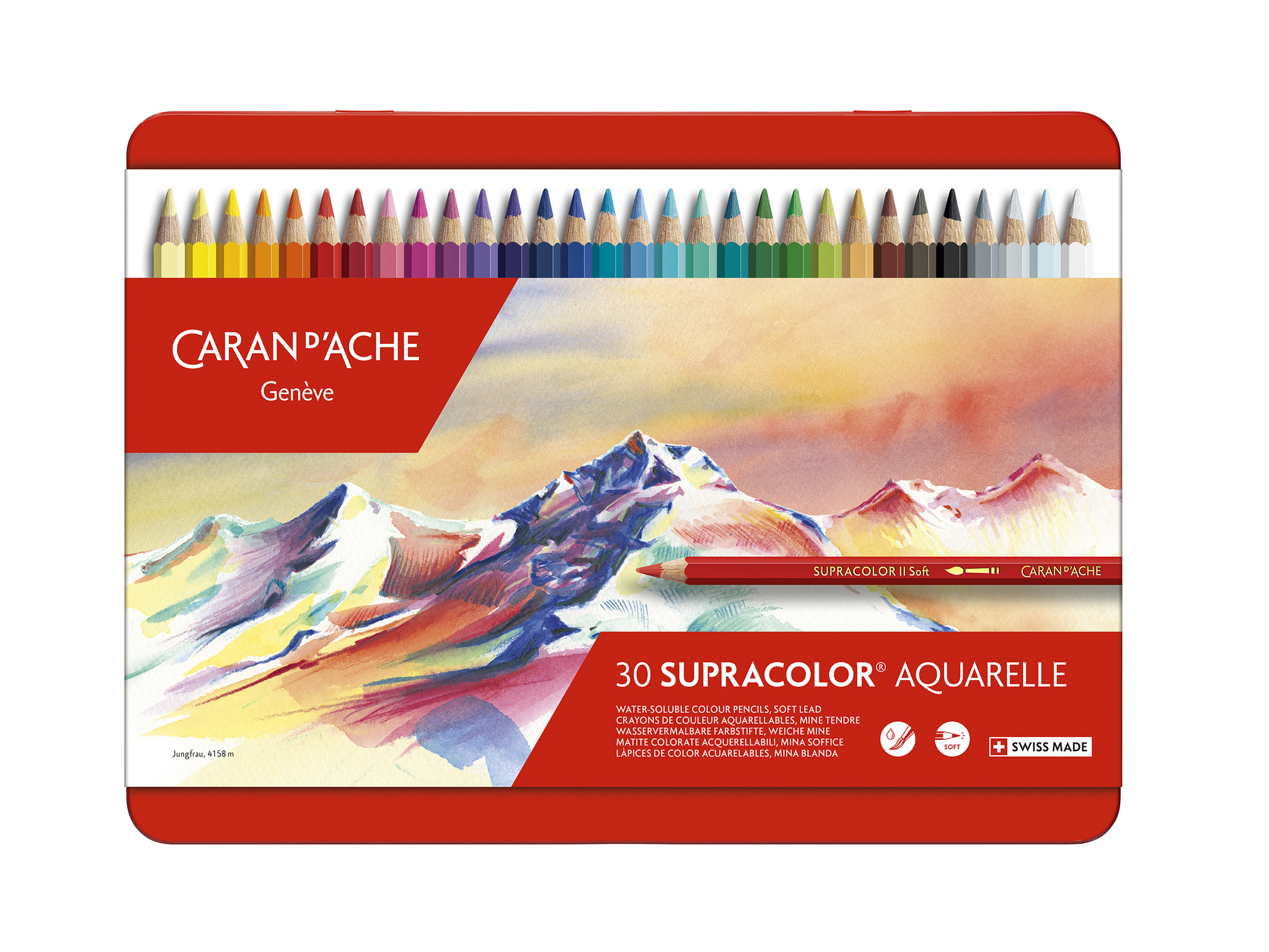 Caran d’Ache Aquarelpotloden Supracolor II Soft – 30stuks in metalen doos