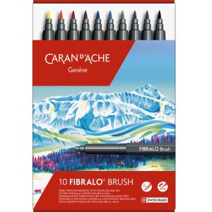 Caran d’Ache Brushpen “Fibralo” – 10stuks in metalen doos