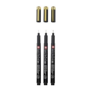 Sakura Pigma Black & Gold Edition Set – 3stuks (zwart)