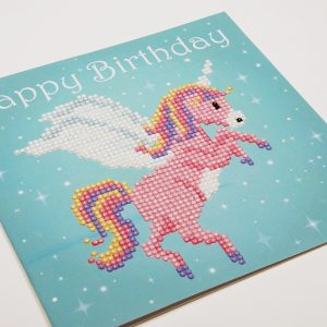 Diamond Painting Kit – Wenskaart Eenhoorn (roze)
