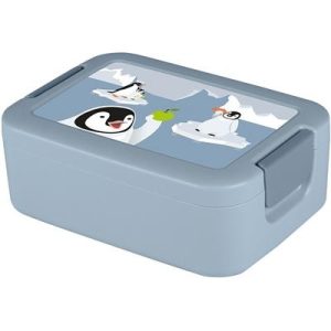 Sigma Home Lunchbox met bentobakje Pinguin blauwgrijs